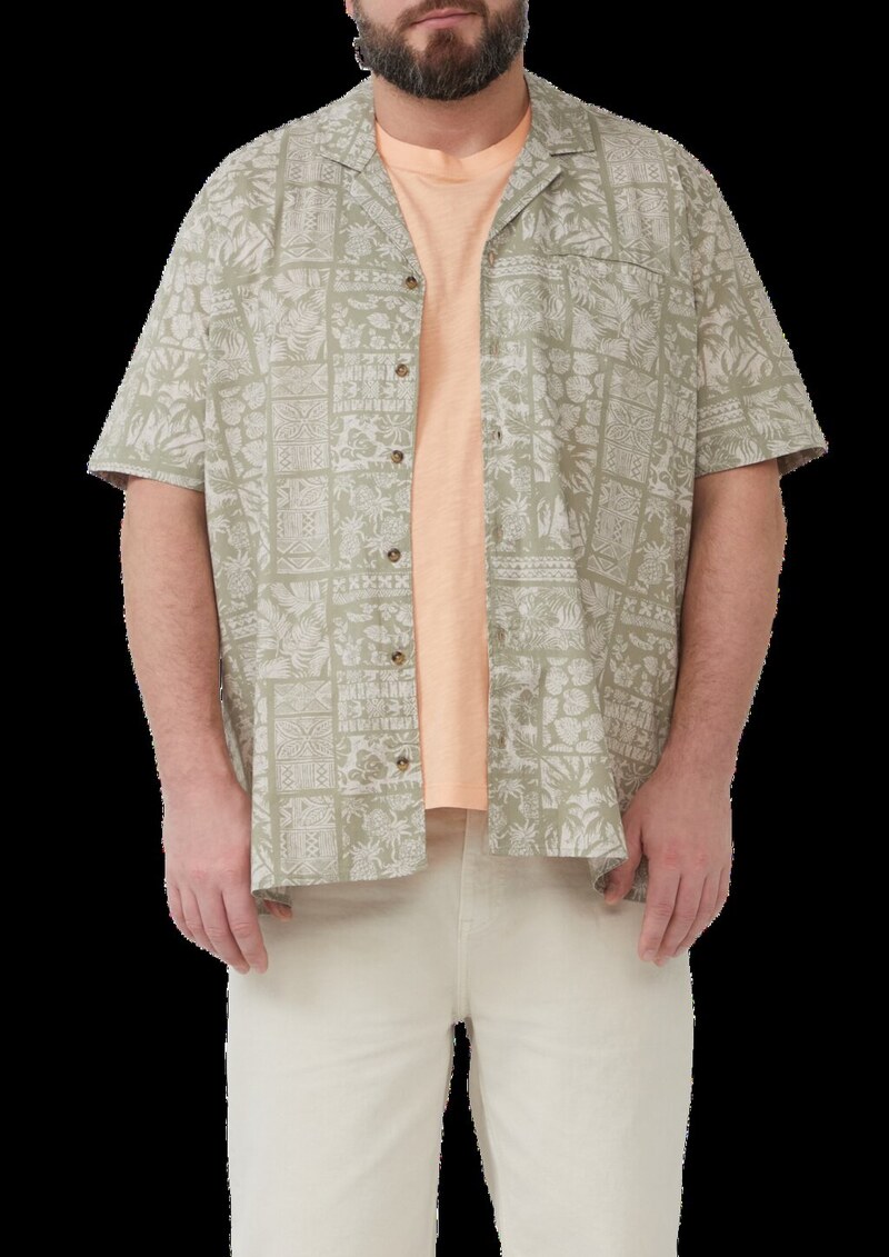 Resort Fit: Kurzarmhemd aus Viskosemix mit Brusttasche