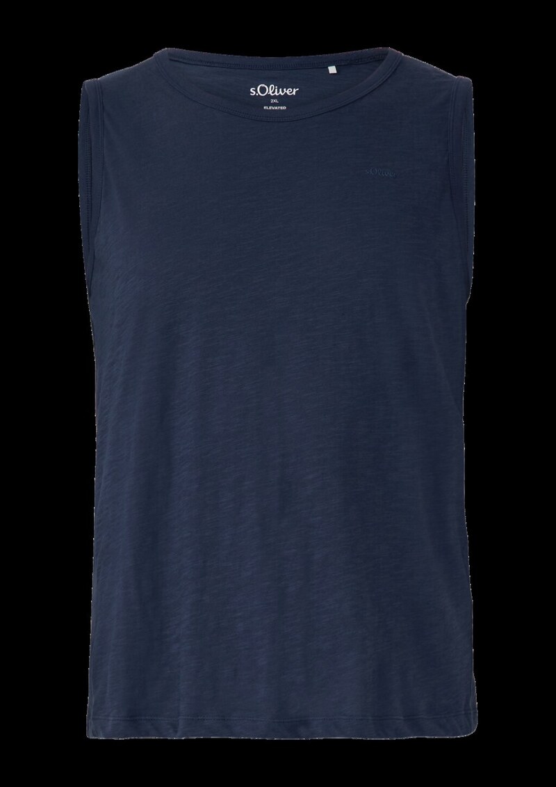 Baumwoll-Tanktop mit Flammgarnstruktur