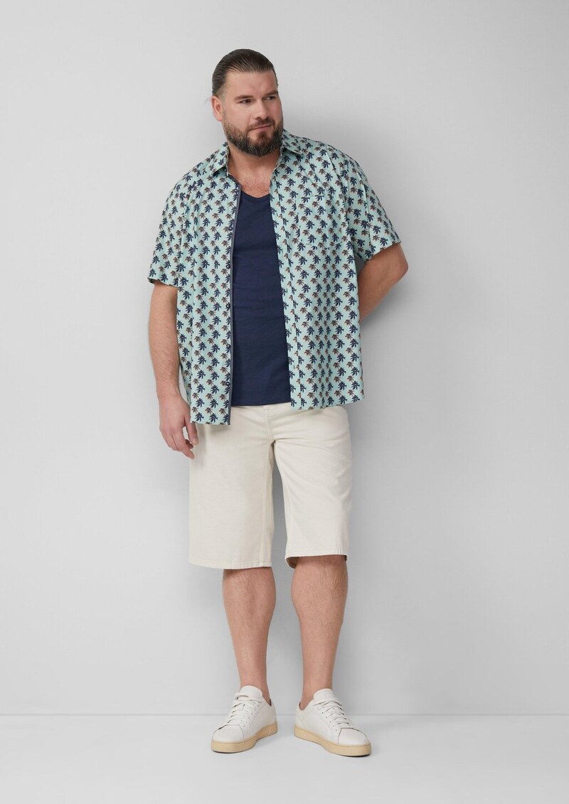 Baumwoll-Tanktop mit Flammgarnstruktur