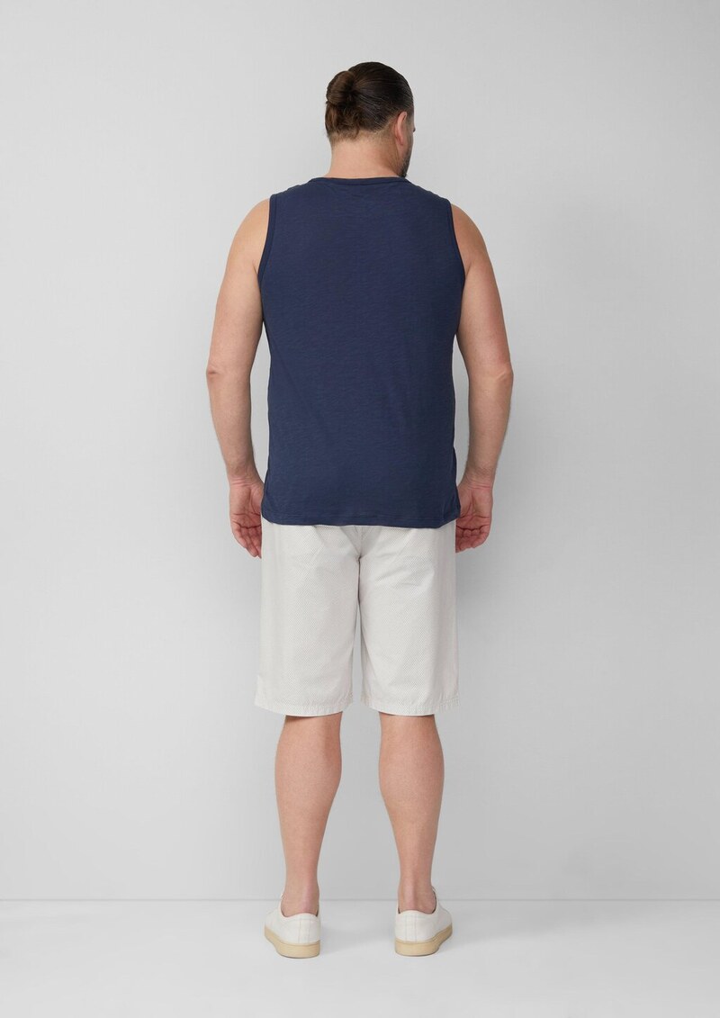 Baumwoll-Tanktop mit Flammgarnstruktur