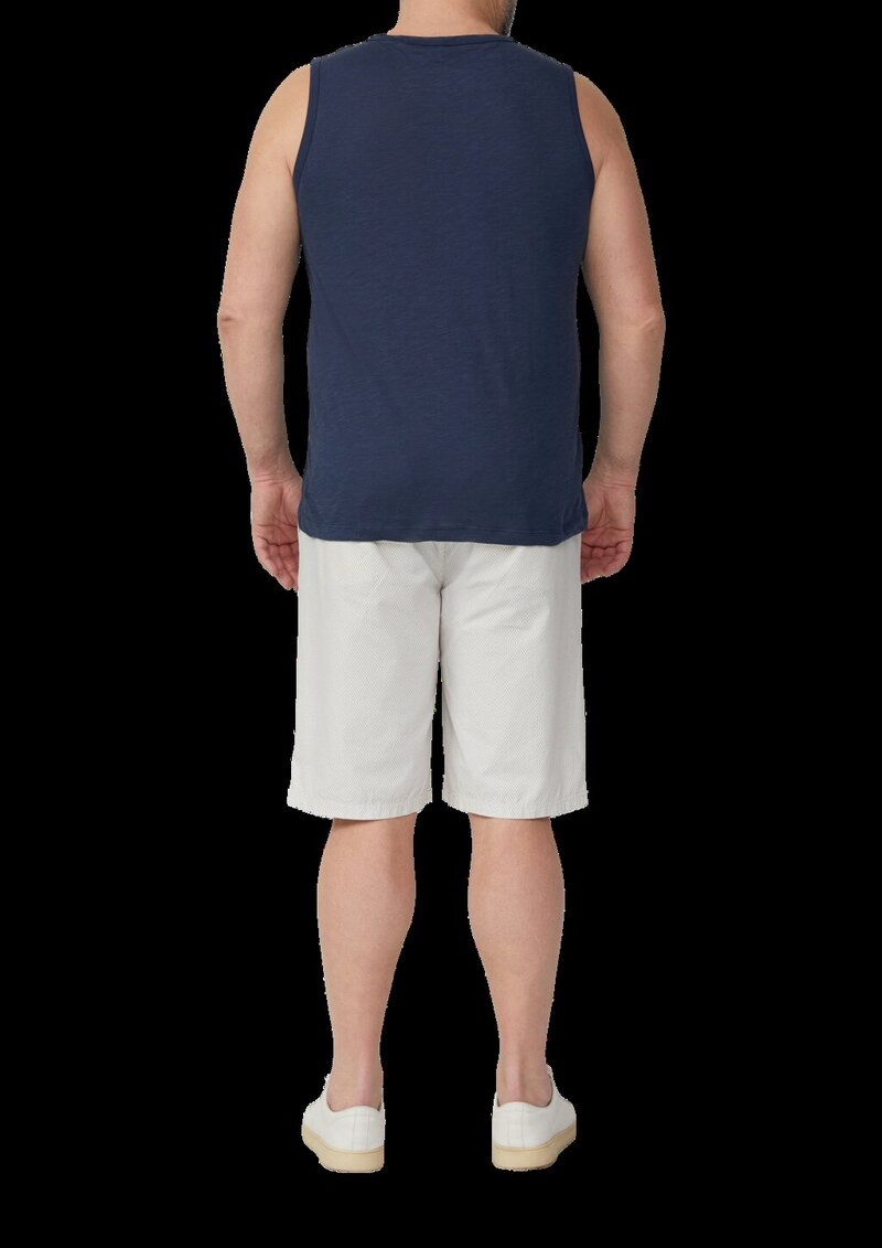 Baumwoll-Tanktop mit Flammgarnstruktur