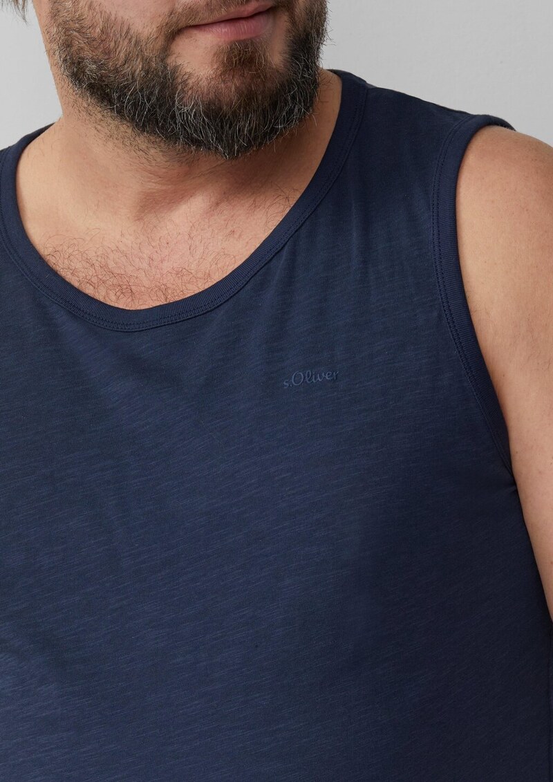 Baumwoll-Tanktop mit Flammgarnstruktur