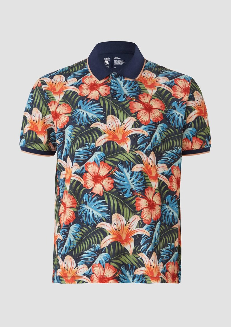 Poloshirt aus Baumwolle mit All-over-Print