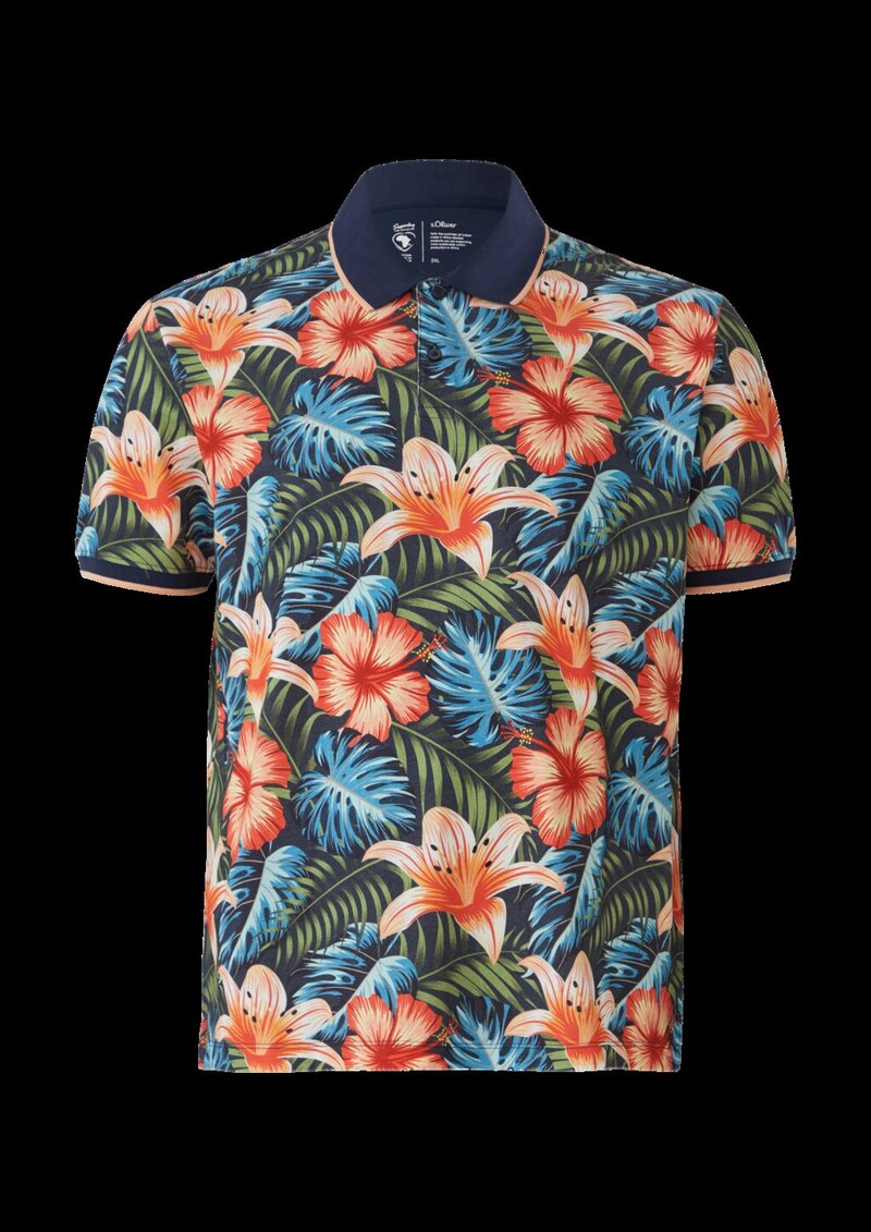 Poloshirt aus Baumwolle mit All-over-Print