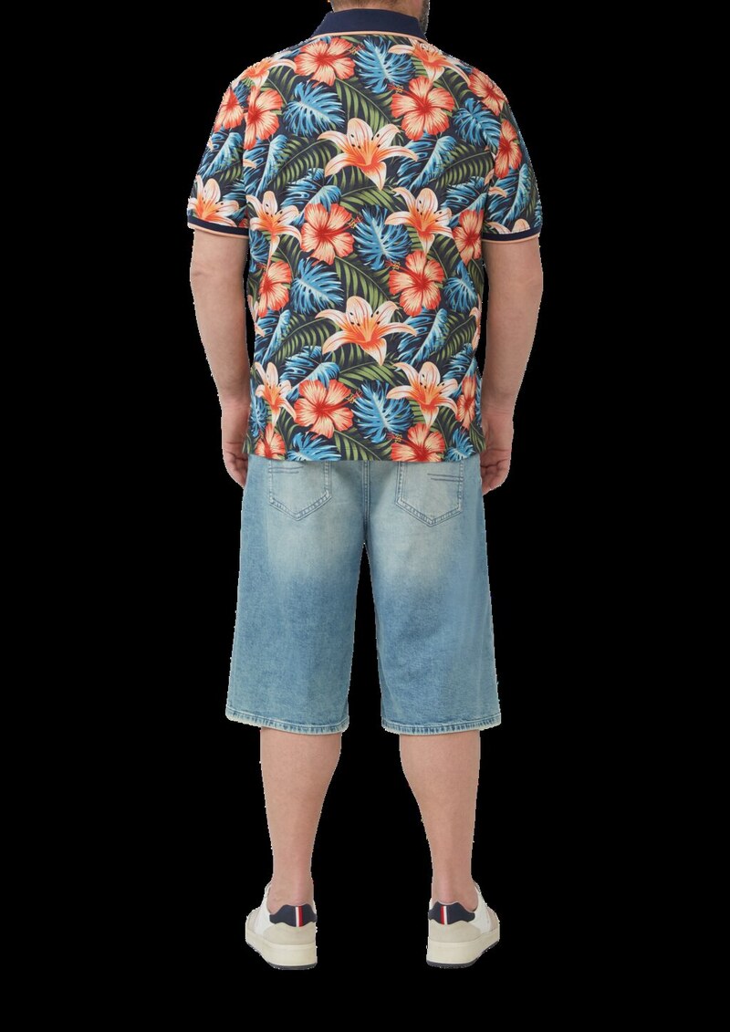 Poloshirt aus Baumwolle mit All-over-Print