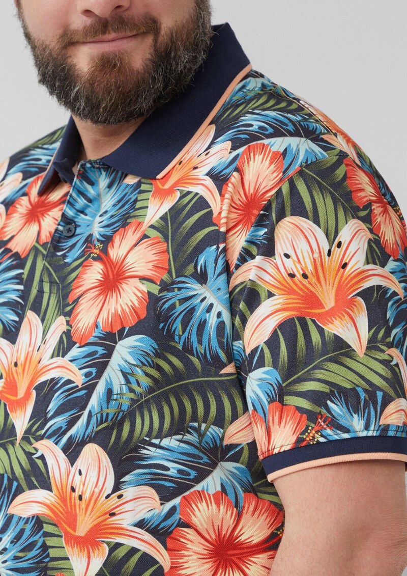 Poloshirt aus Baumwolle mit All-over-Print