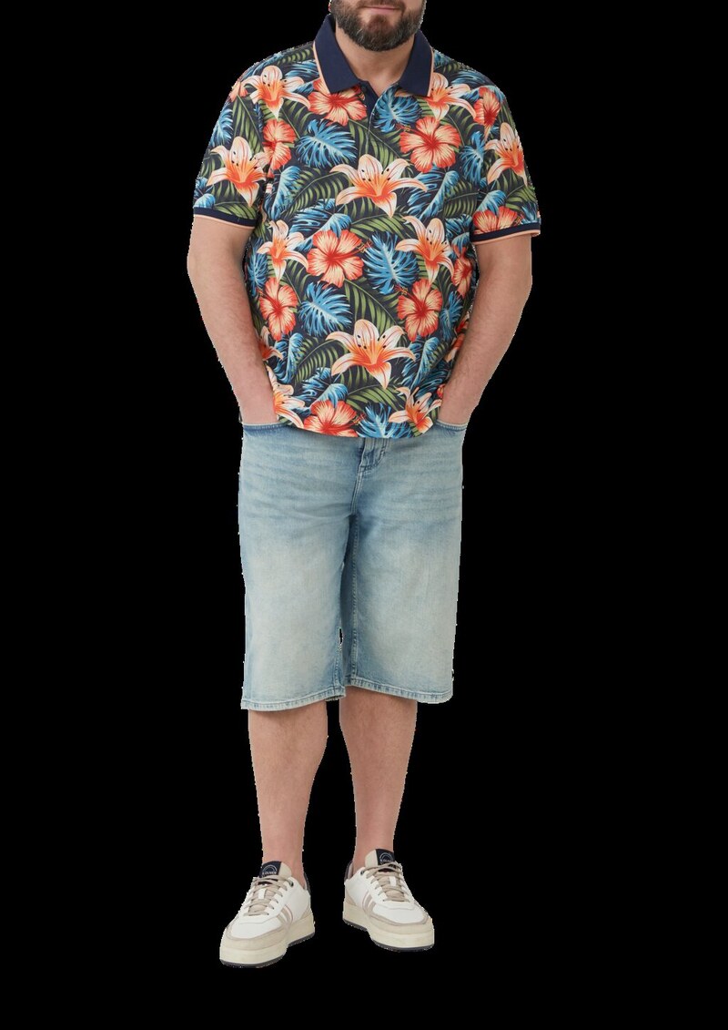 Poloshirt aus Baumwolle mit All-over-Print