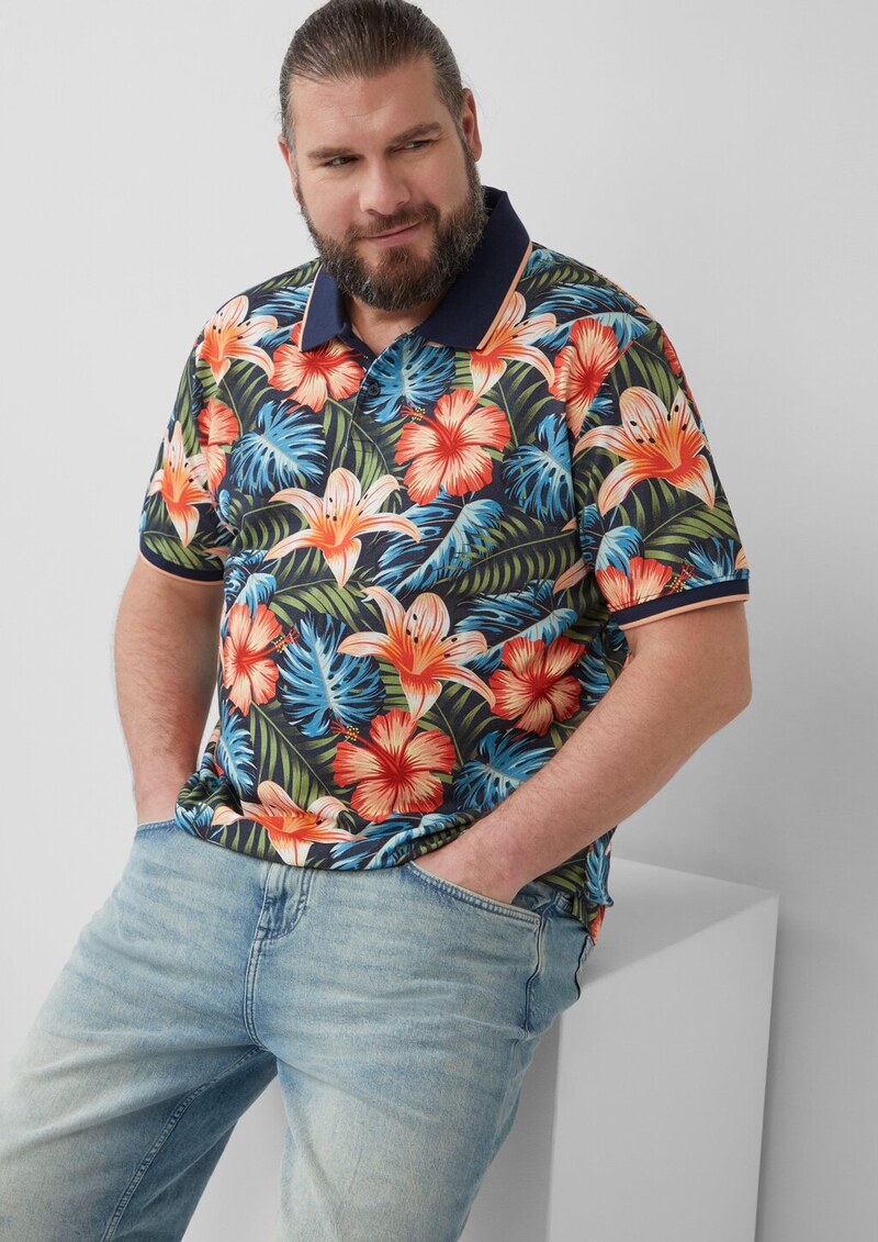 Poloshirt aus Baumwolle mit All-over-Print