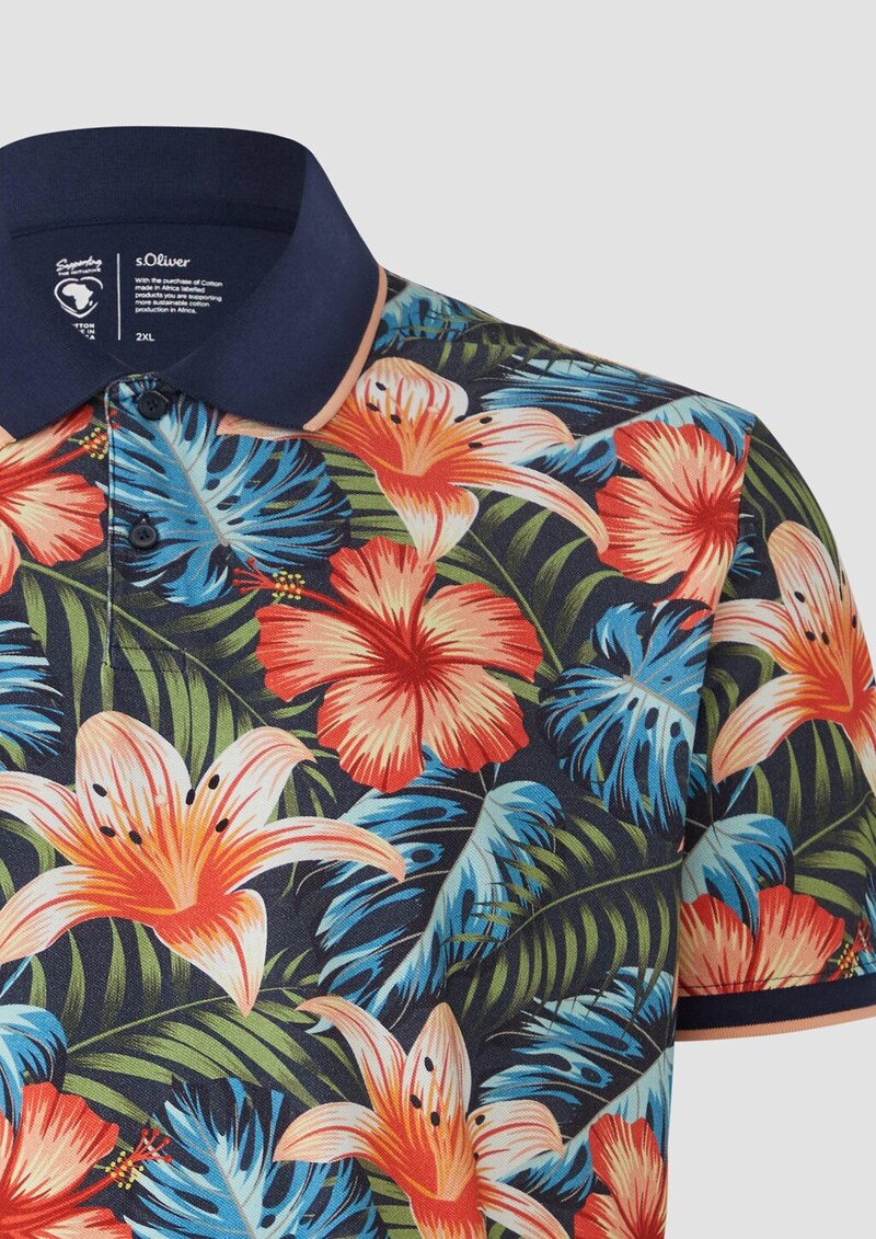 Poloshirt aus Baumwolle mit All-over-Print