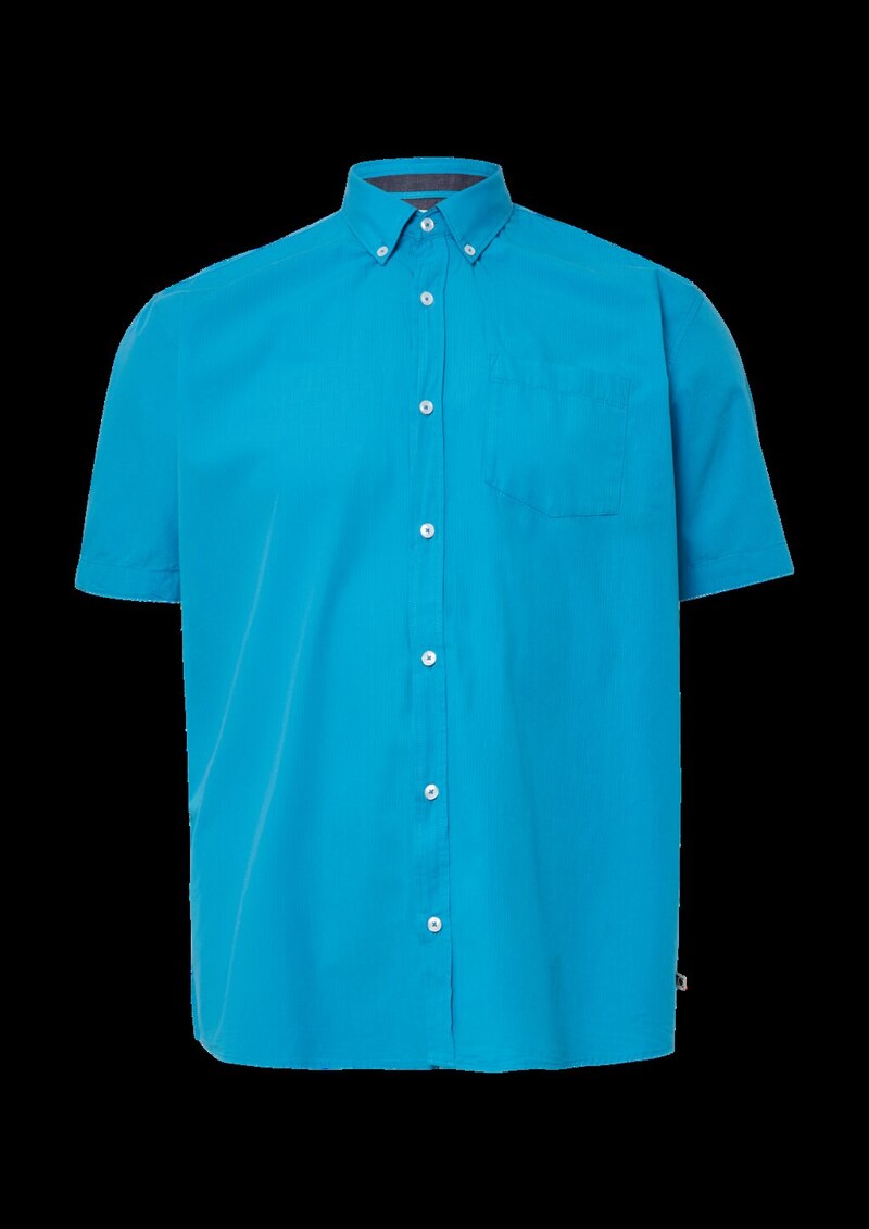 Regular Fit: Kurzarmhemd mit Struktur-Streifen und Button-Down-Kragen