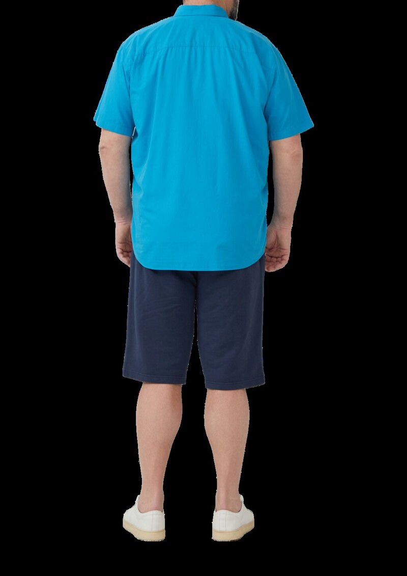 Regular Fit: Kurzarmhemd mit Struktur-Streifen und Button-Down-Kragen