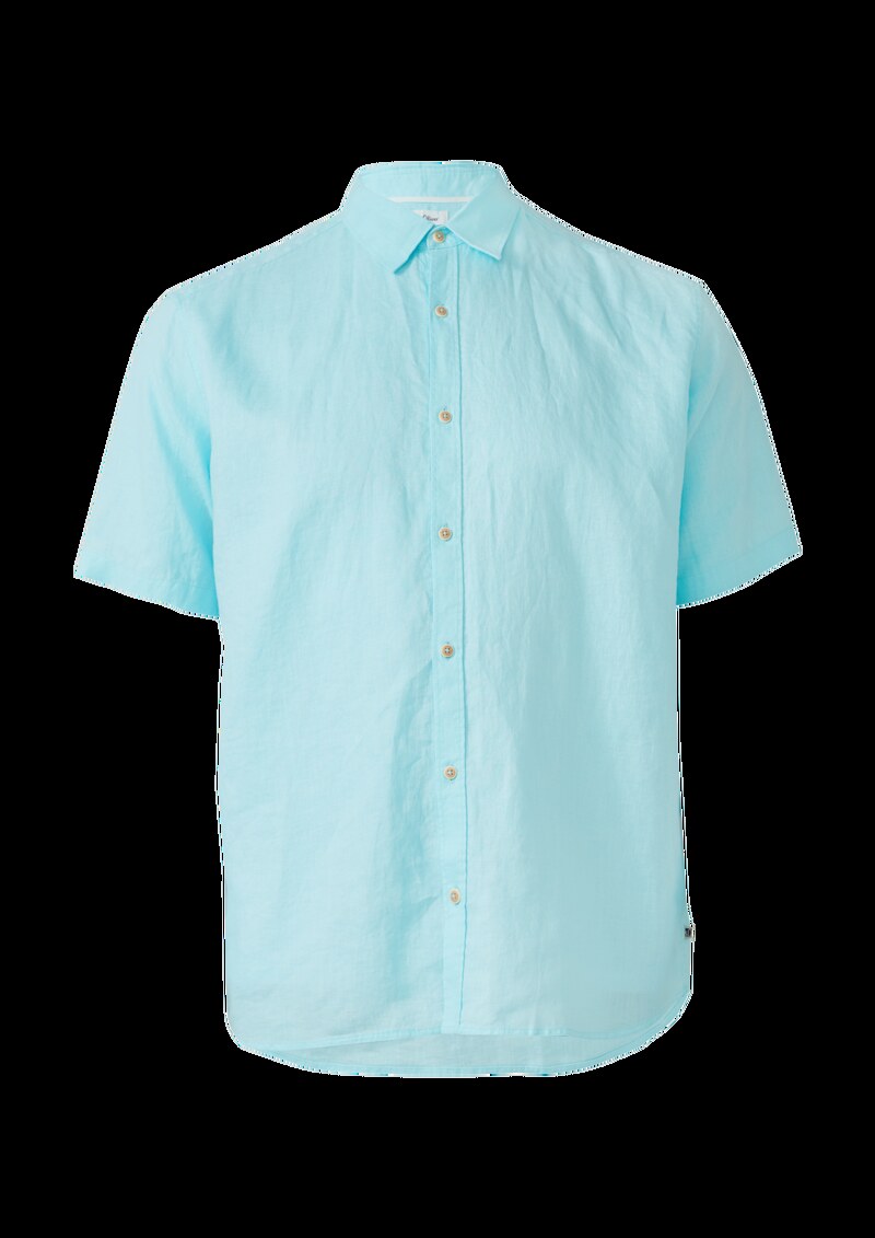 Regular Fit: Leichtes Kurzarmhemd aus 100% Leinen