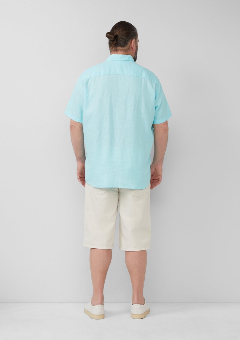 Regular Fit: Leichtes Kurzarmhemd aus 100% Leinen