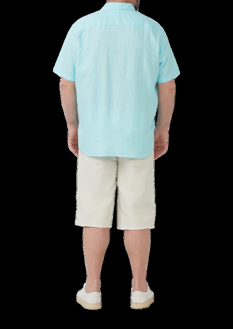Regular Fit: Leichtes Kurzarmhemd aus 100% Leinen