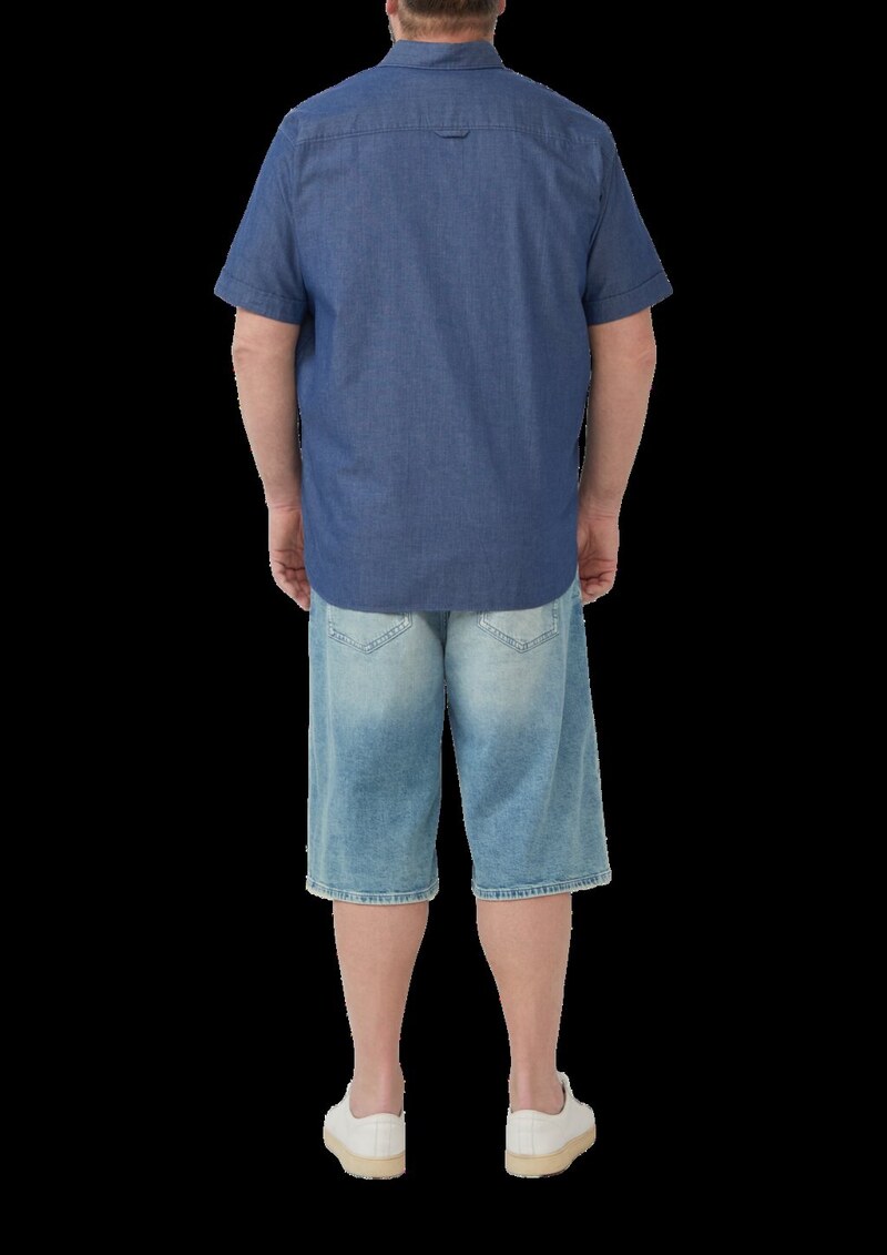 Regular Fit: Strukturiertes Kurzarmhemd aus Baumwolle mit Kentkragen