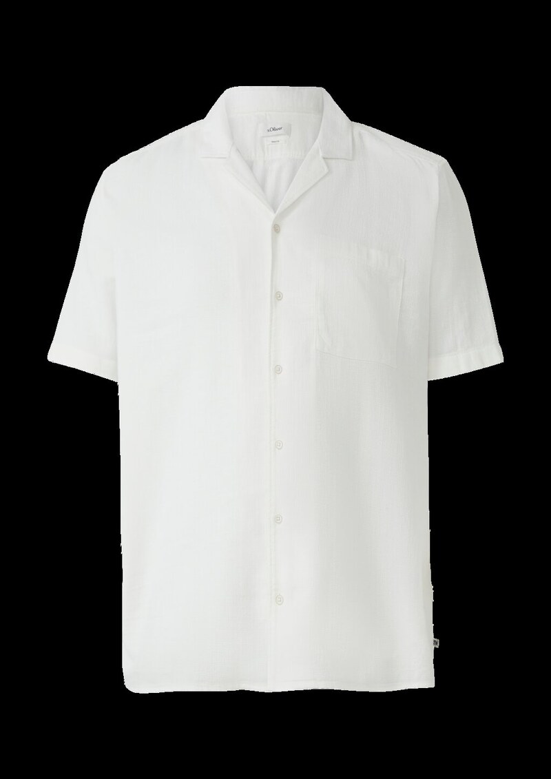 Resort Fit: Strukturiertes Kurzarm-Hemd mit Brusttasche