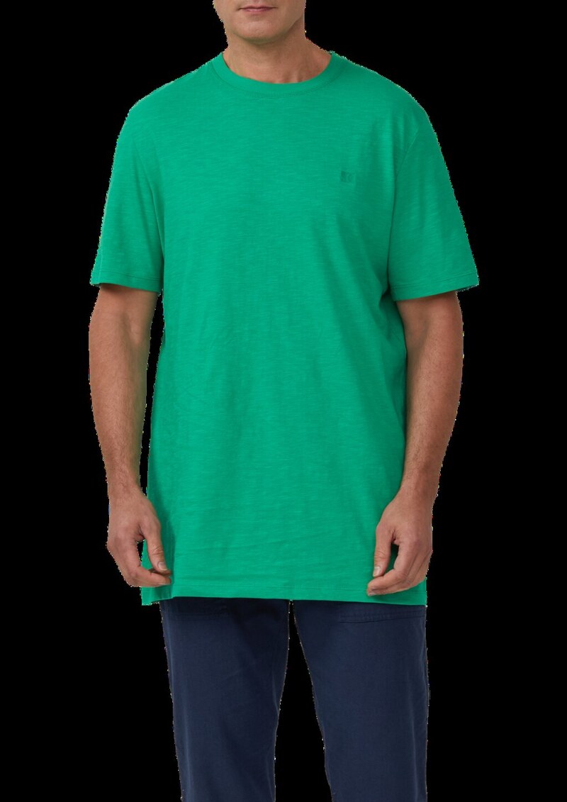 T-Shirt mit Flammgarnstruktur und Logo-Print