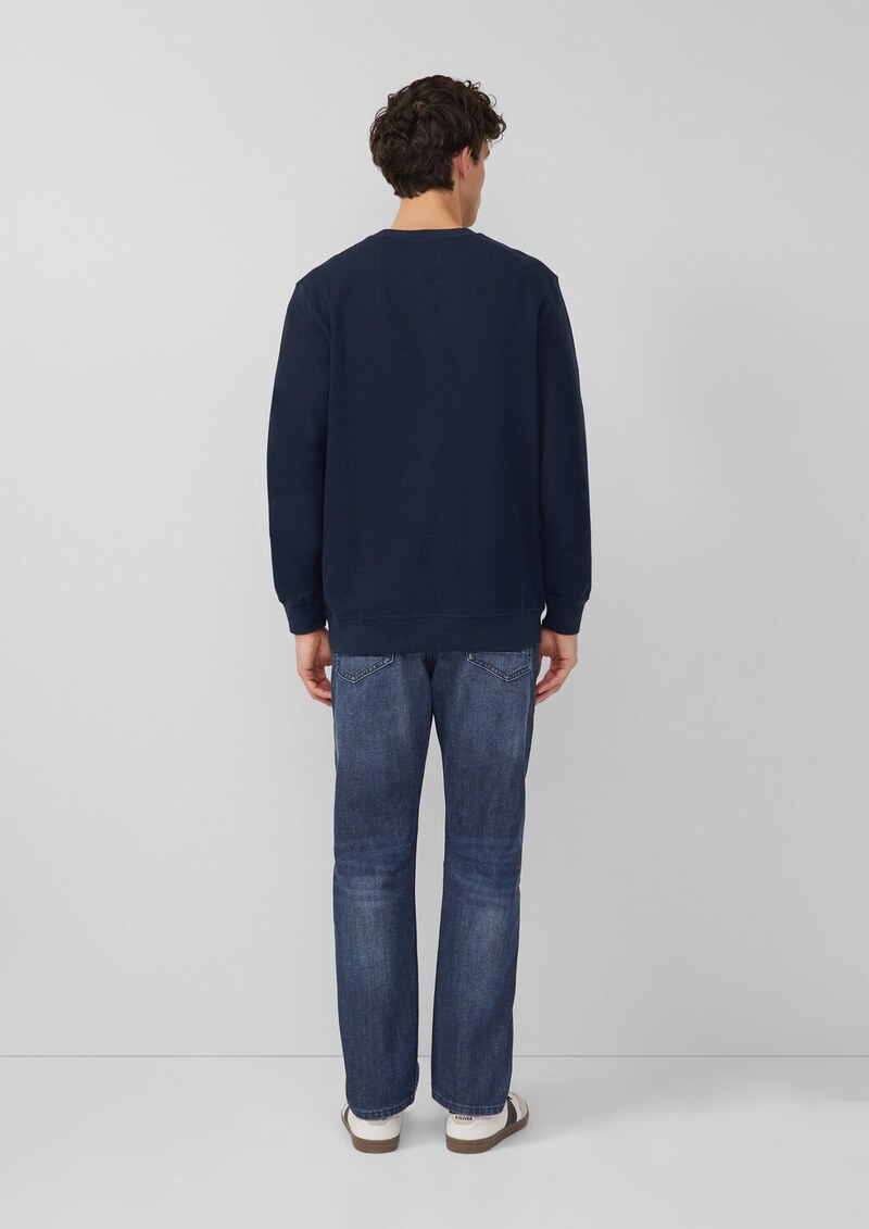 Strukturiertes Sweatshirt mit Rippbündchen