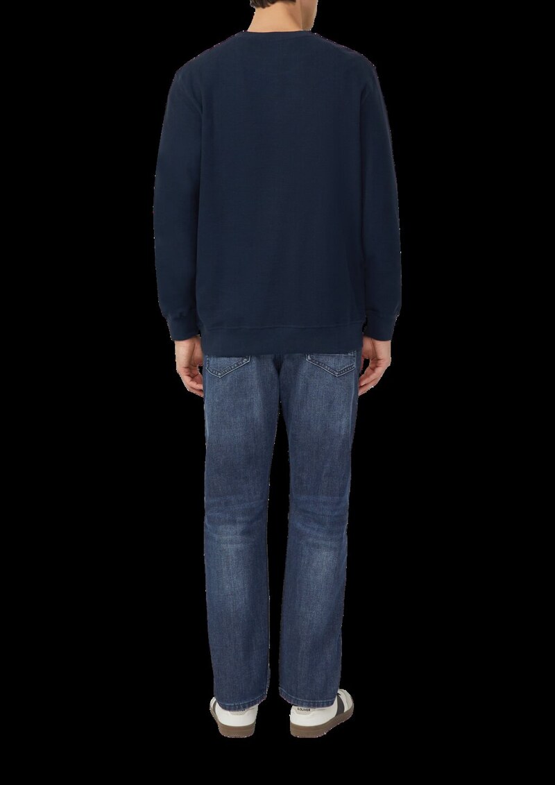 Strukturiertes Sweatshirt mit Rippbündchen