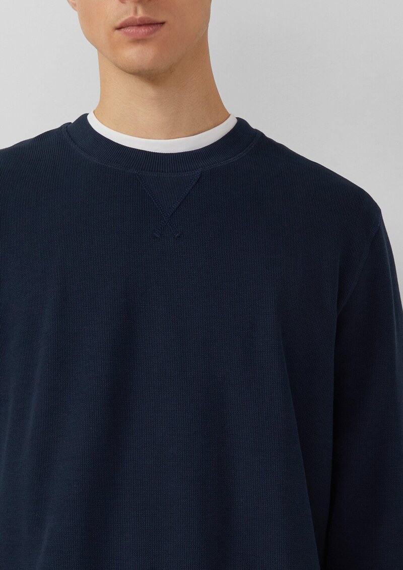 Strukturiertes Sweatshirt mit Rippbündchen