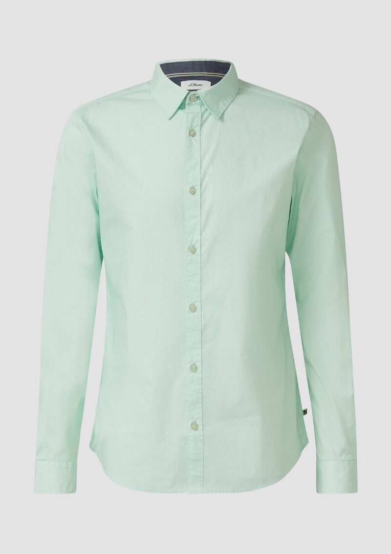 Slim Fit: Gemustertes Hemd mit Kentkragen