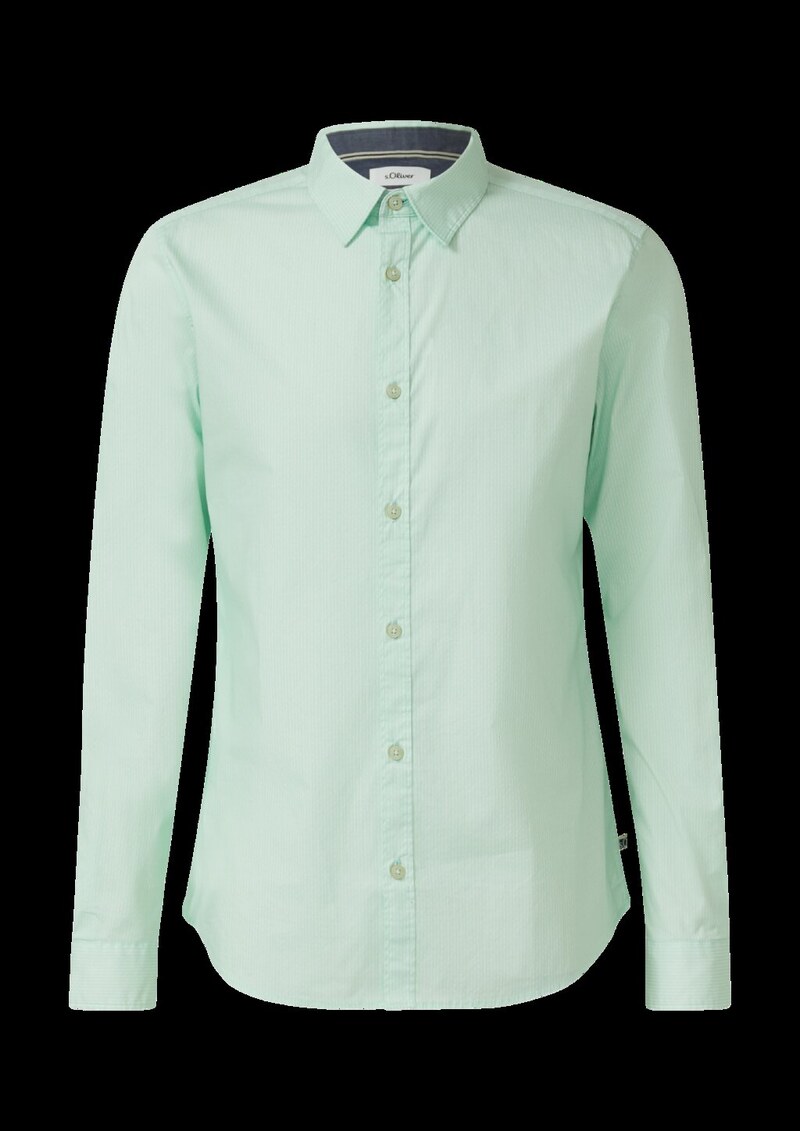 Slim Fit: Gemustertes Hemd mit Kentkragen