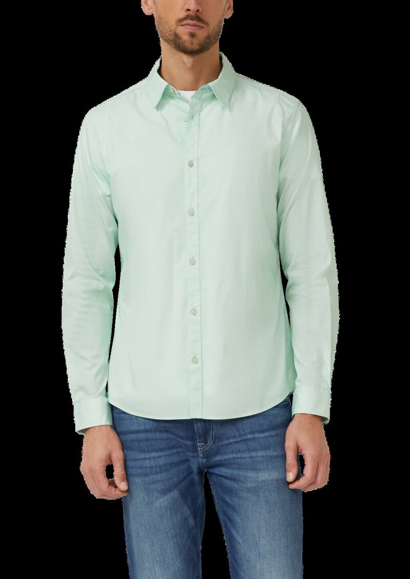 Slim Fit: Gemustertes Hemd mit Kentkragen