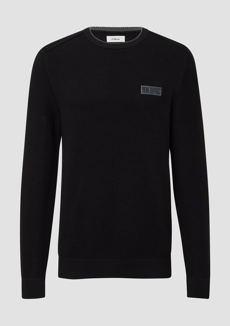 Strickpullover aus Baumwolle mit Struktur