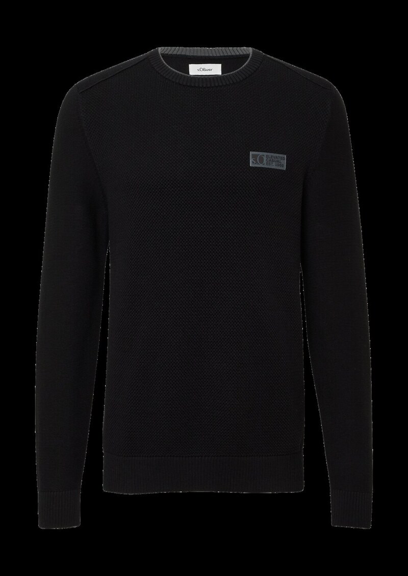 Strickpullover aus Baumwolle mit Struktur