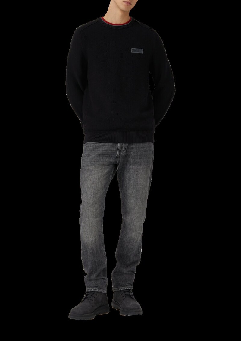 Strickpullover aus Baumwolle mit Struktur