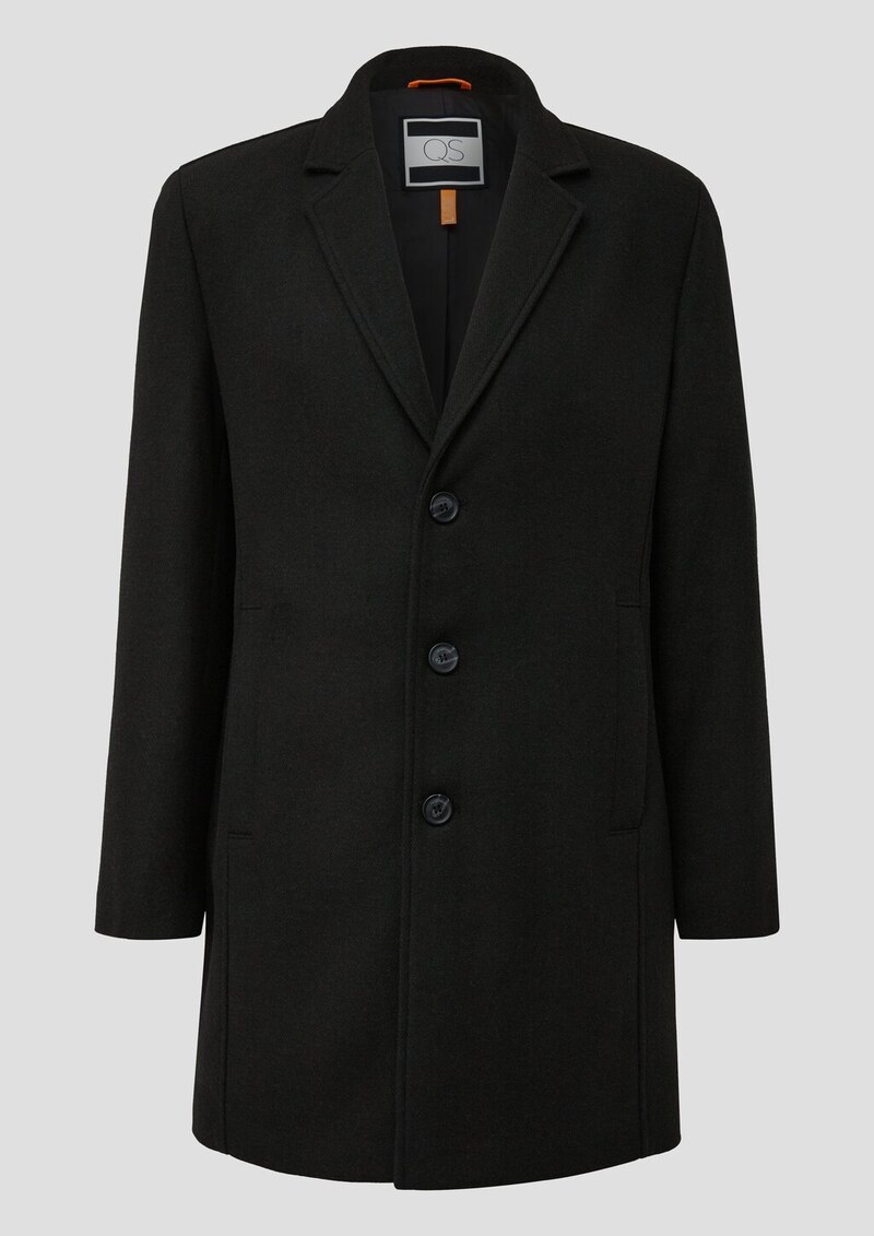 Mantel mit Reverskragen aus Wollmischung
