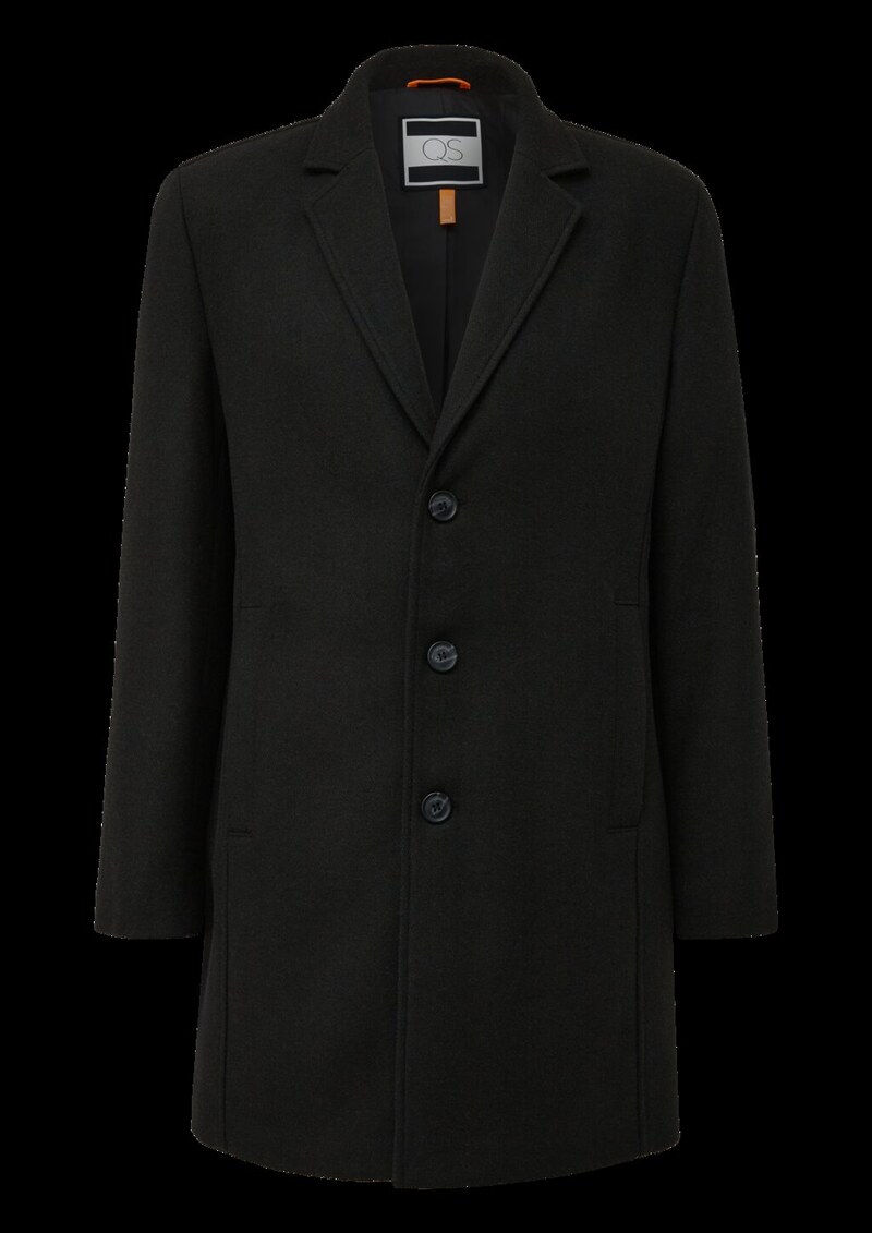 Mantel mit Reverskragen aus Wollmischung