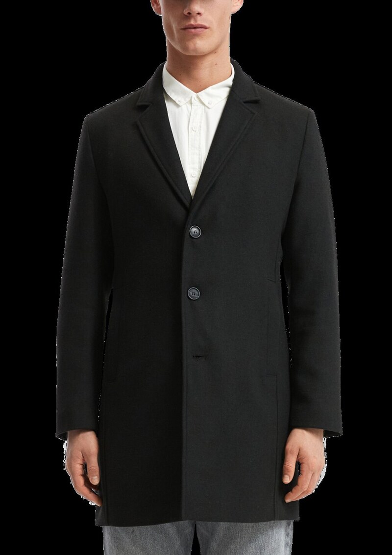 Mantel mit Reverskragen aus Wollmischung