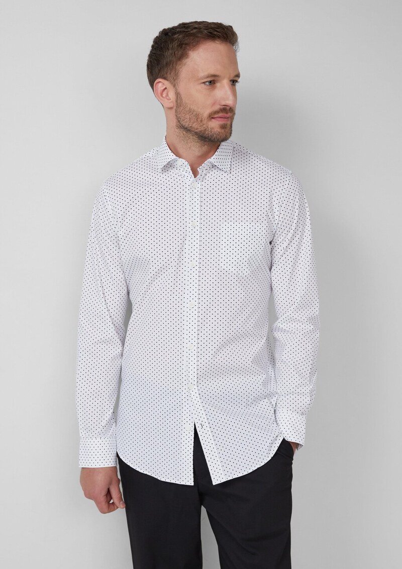 Tailored Fit: Langarmhemd mit All-over-Print