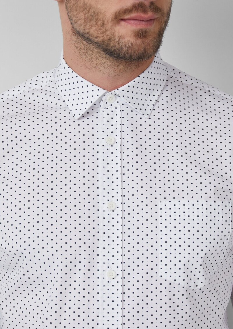 Tailored Fit: Langarmhemd mit All-over-Print