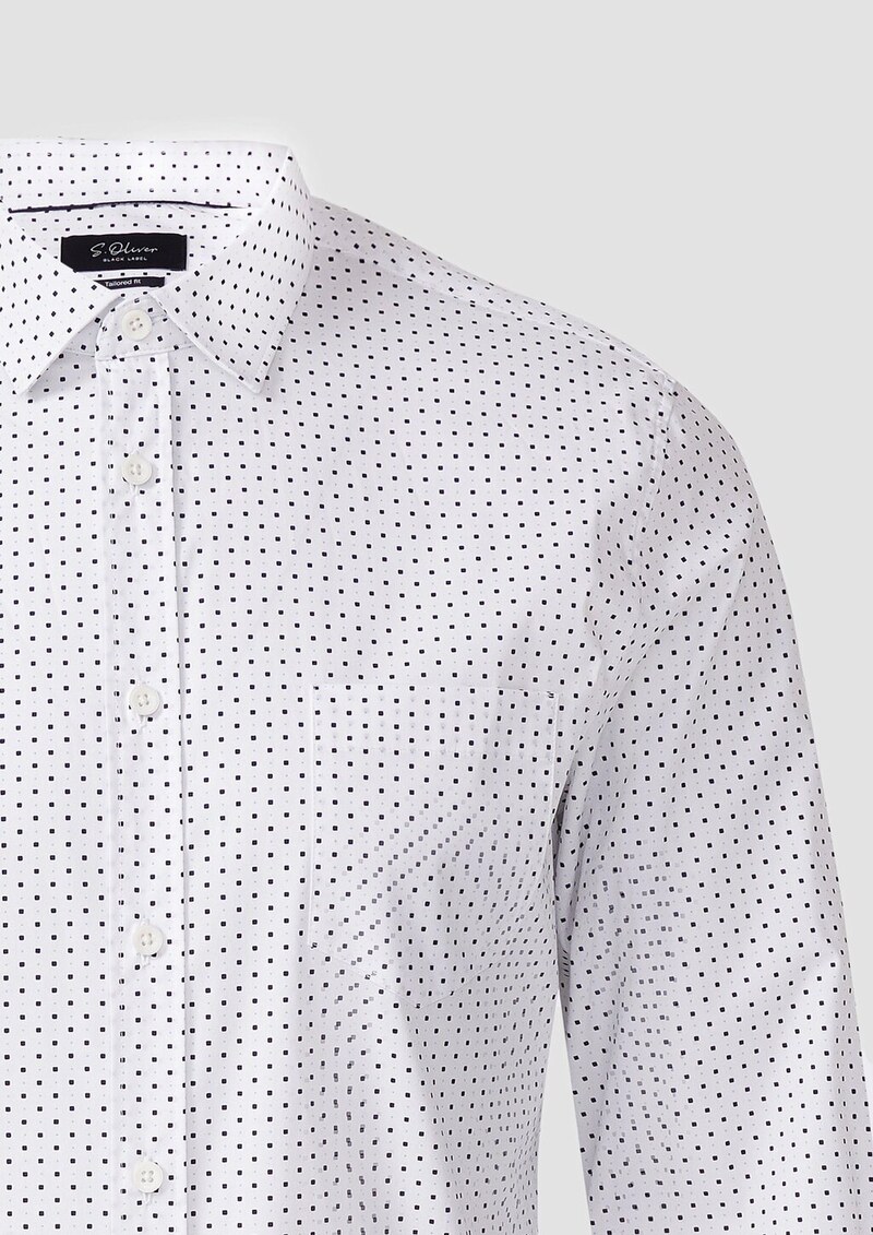 Tailored Fit: Langarmhemd mit All-over-Print