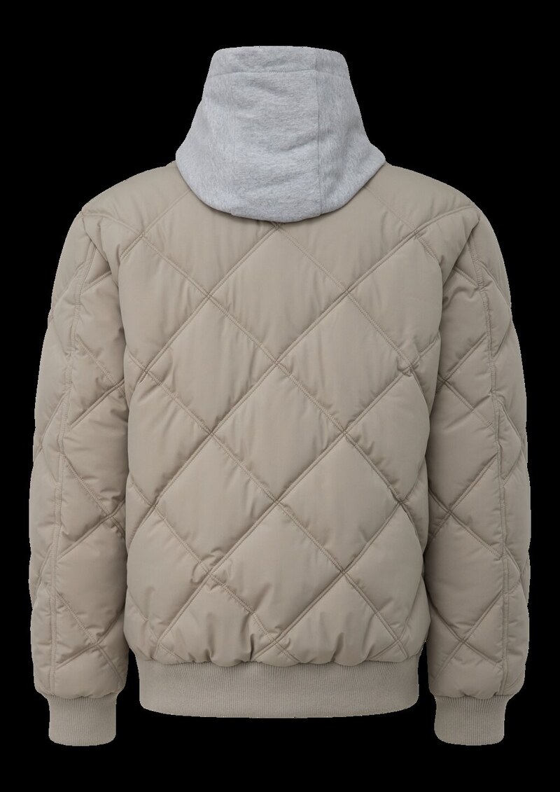 Wattierte Bomberjacke mit abnehmbarer Jerseykapuze