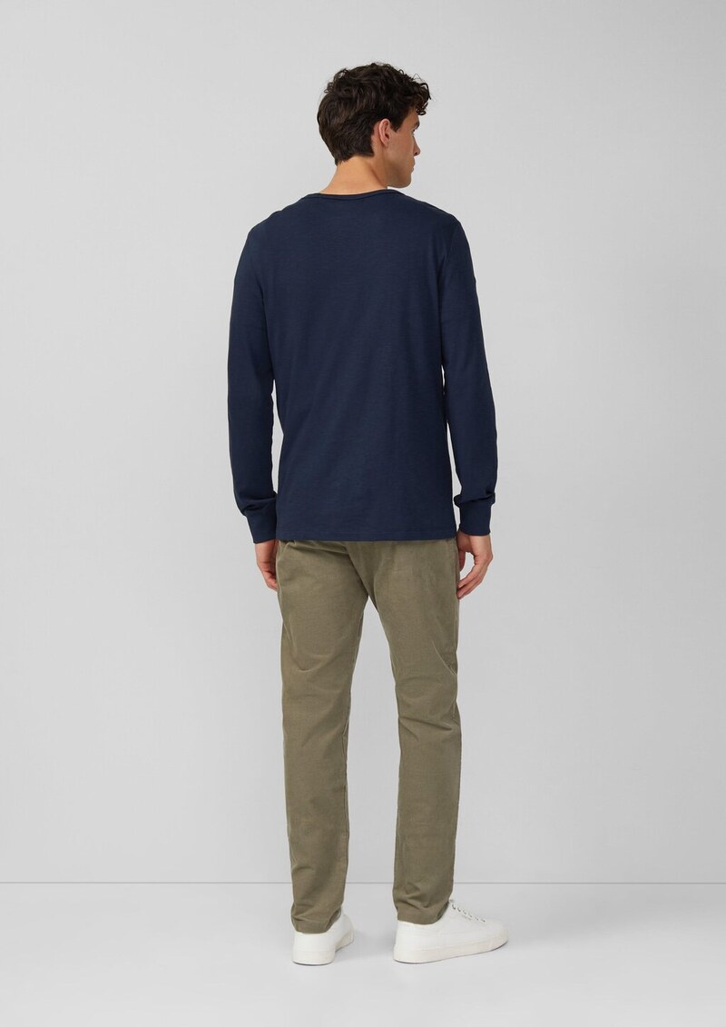 Longsleeve mit Flammgarnstruktur und Frontprint