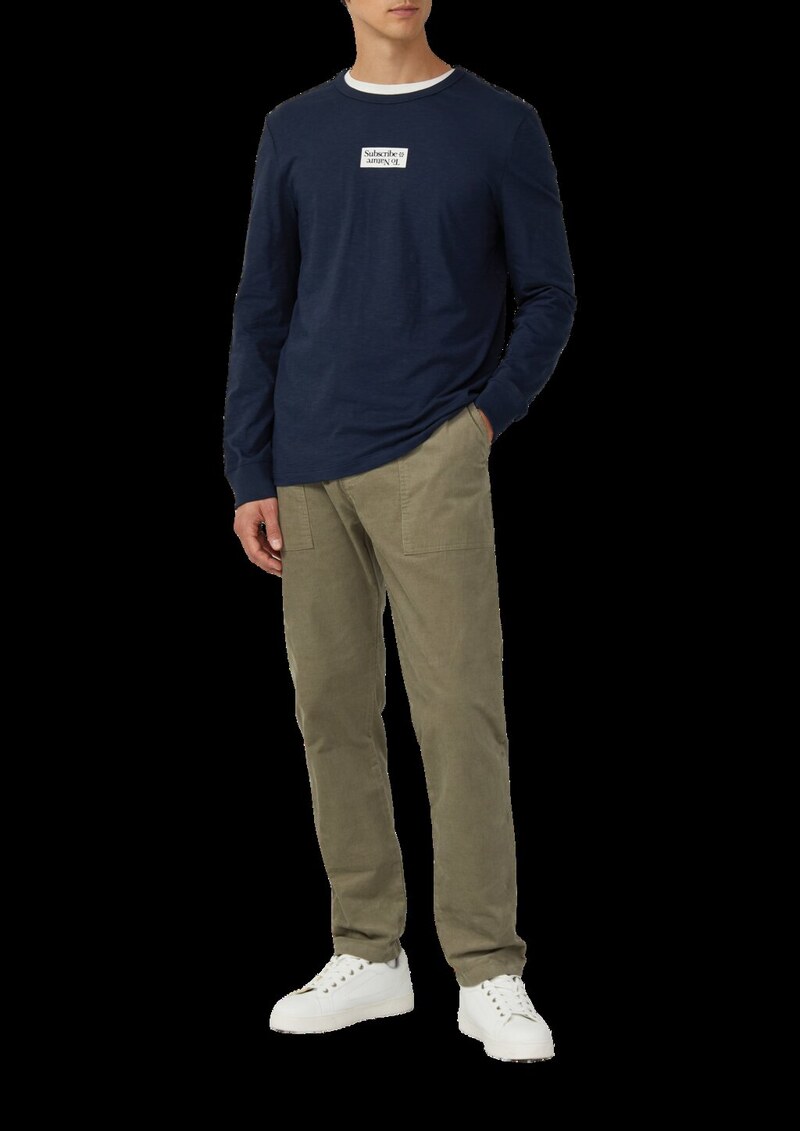 Longsleeve mit Flammgarnstruktur und Frontprint