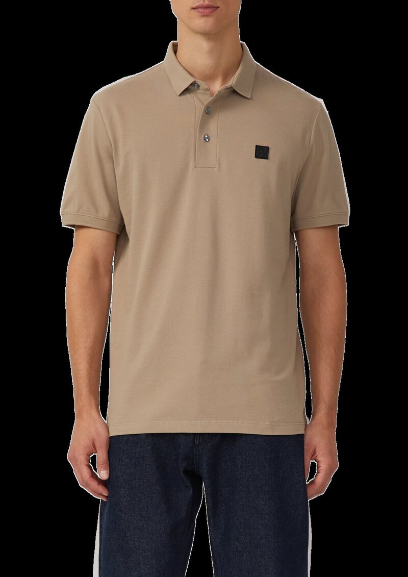 Poloshirt aus Baumwollstretch mit Label-Patch