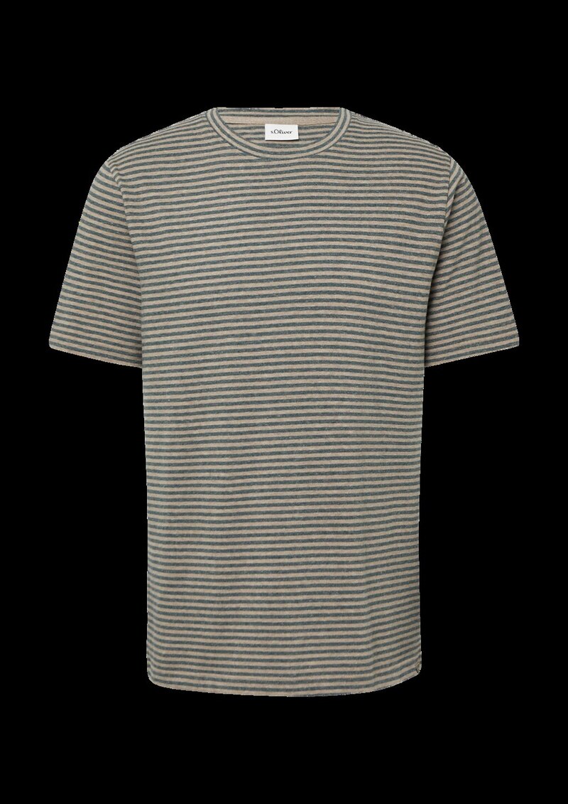 Meliertes Ringel-Shirt mit Crew Neck