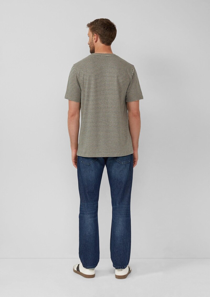 Meliertes Ringel-Shirt mit Crew Neck