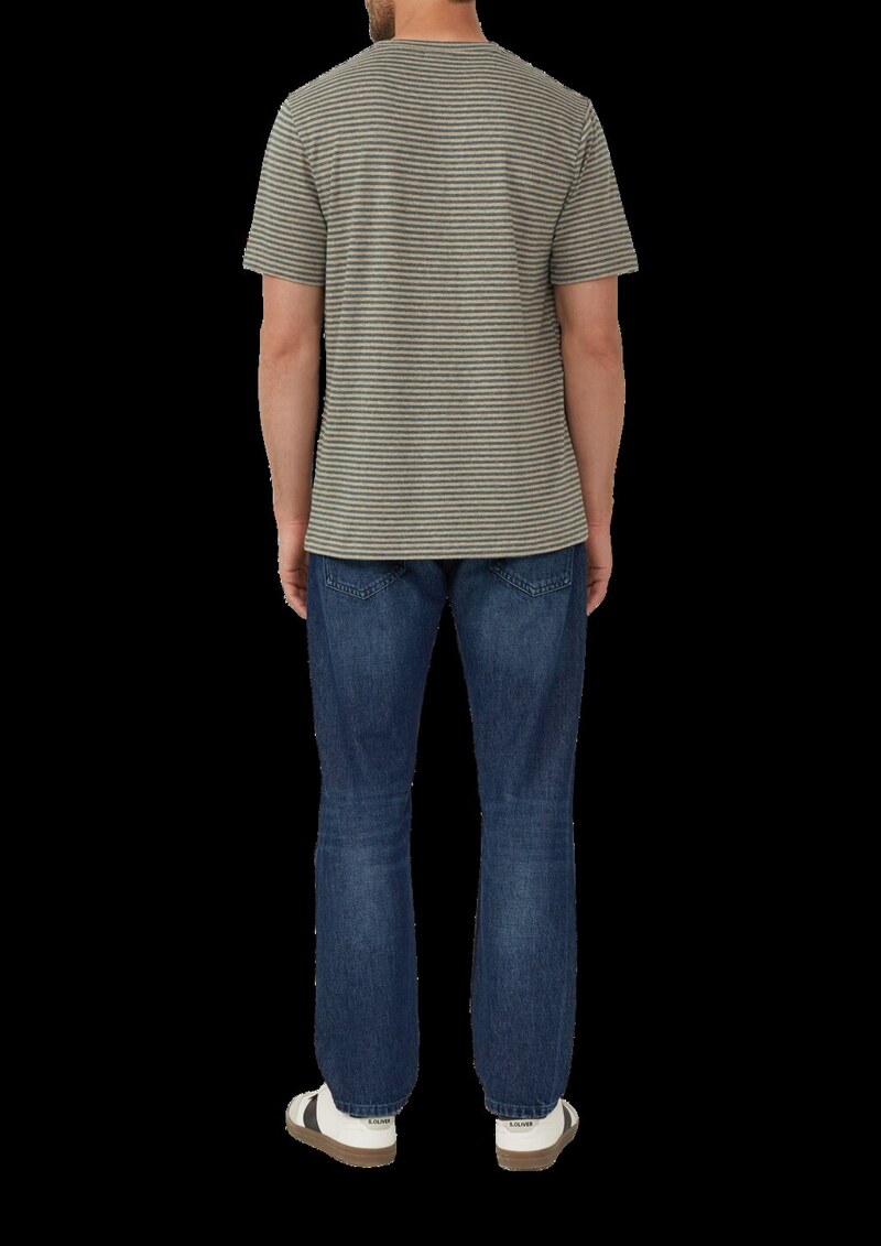 Meliertes Ringel-Shirt mit Crew Neck