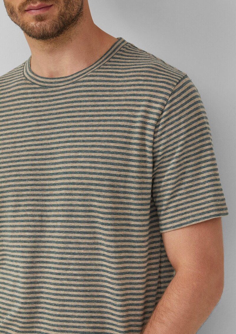 Meliertes Ringel-Shirt mit Crew Neck