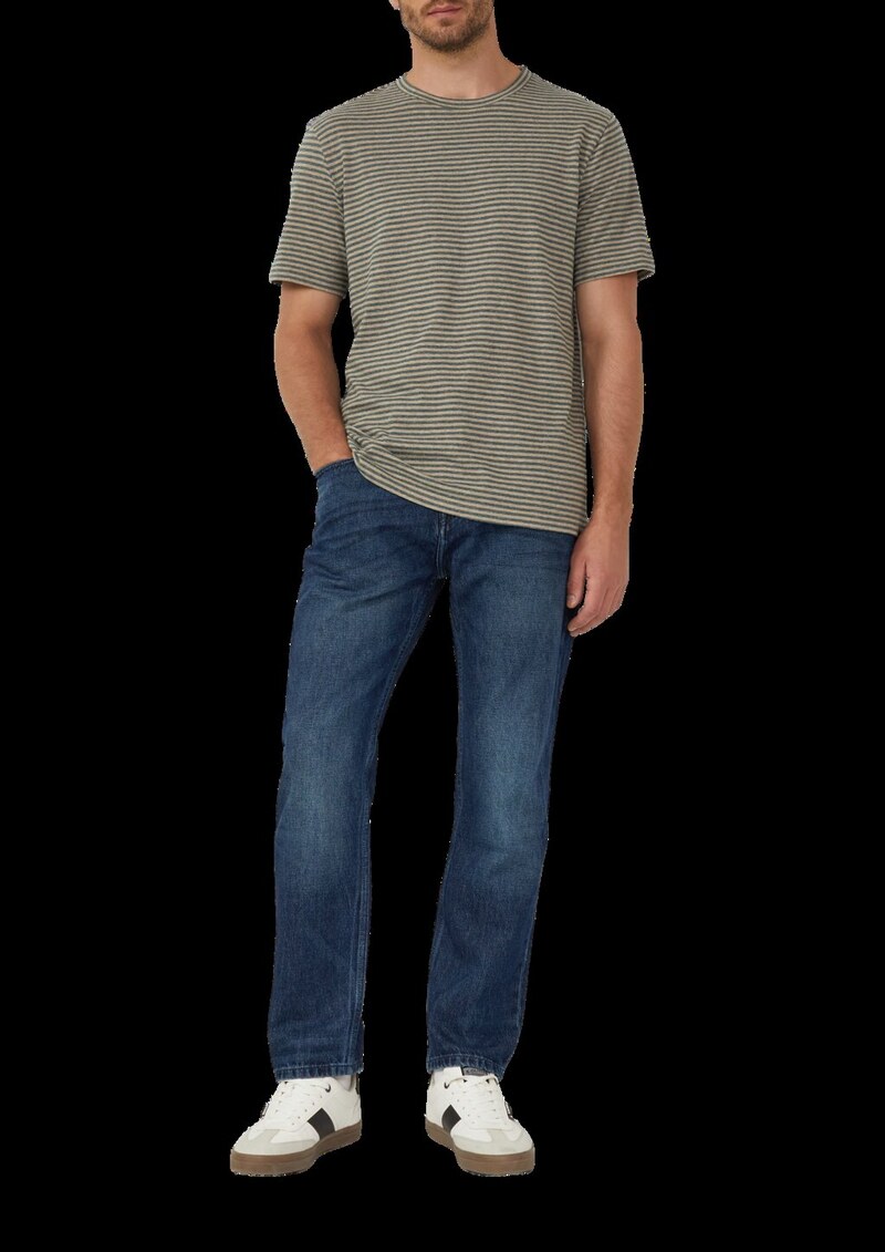 Meliertes Ringel-Shirt mit Crew Neck