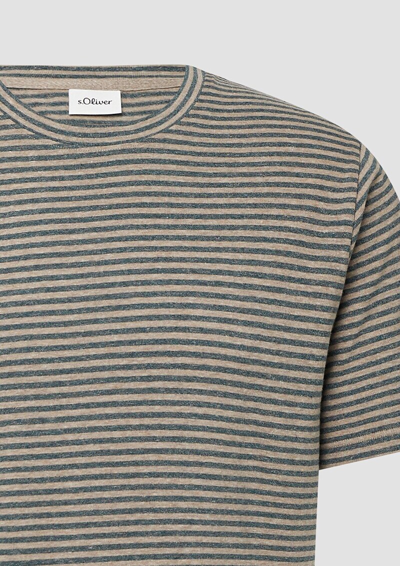 Meliertes Ringel-Shirt mit Crew Neck