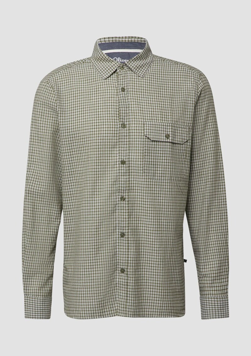 Regular Fit: Kariertes Baumwollhemd mit Kentkragen