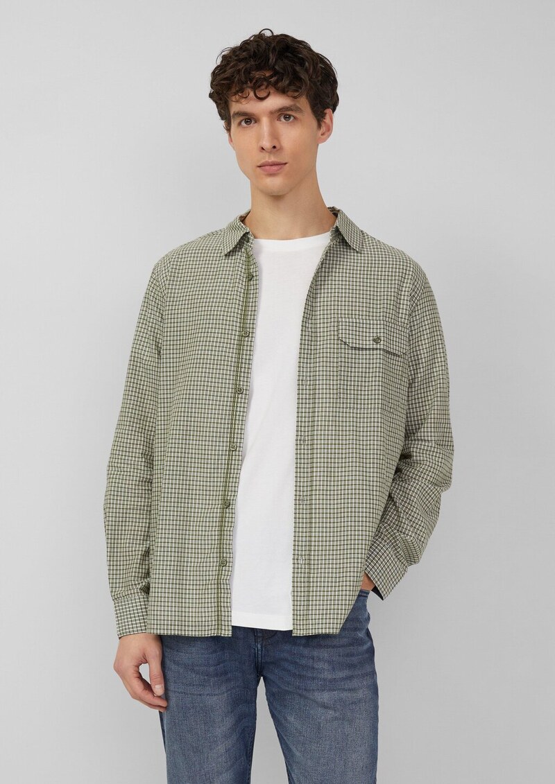 Regular Fit: Kariertes Baumwollhemd mit Kentkragen