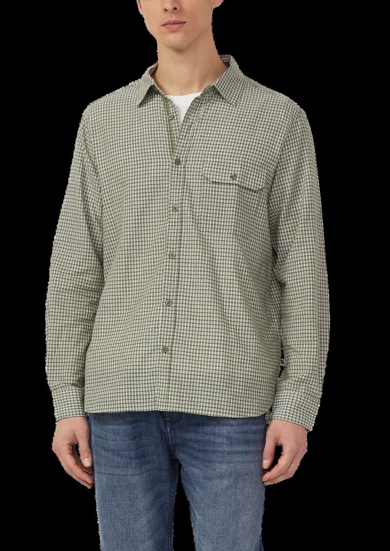 Regular Fit: Kariertes Baumwollhemd mit Kentkragen