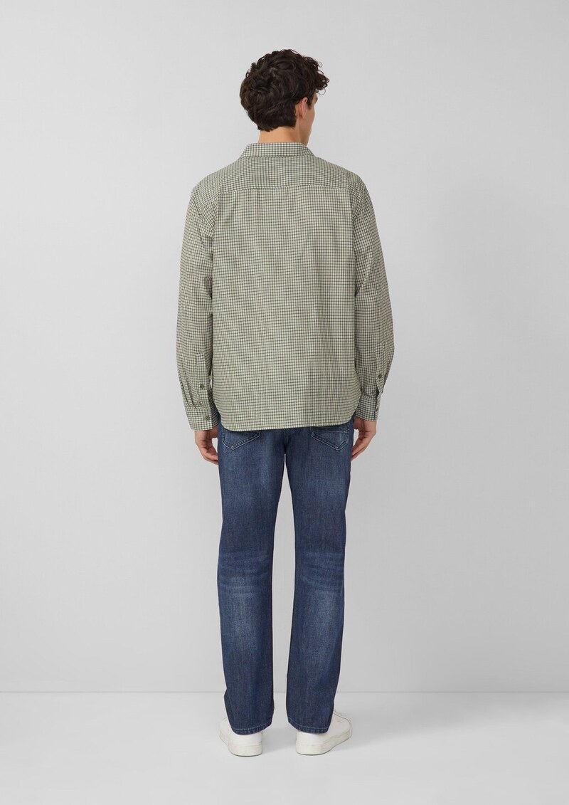 Regular Fit: Kariertes Baumwollhemd mit Kentkragen